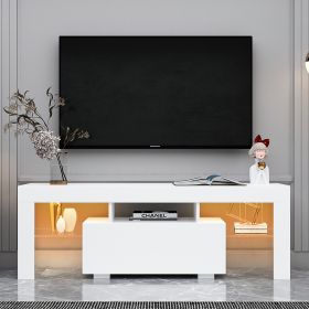 Entertainment TV Stand, Large TV Stand TV Base Stand with LED Light TV Cabinet.