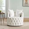 Modern Swivel Barrel Chair with 360¬∞ Rotating Base and 2 Pillows, Modern Velvet Reading Chair with Shell Chairs' Back, Swivel Chairs for Living Room,