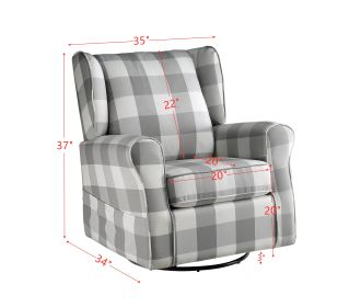 ACME Patli Swivel Chair w/Glider , Gray Fabric LV00922