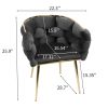 Luxury modern simple leisure velvet single sofa chair bedroom lazy person household dresser stool manicure table back chair black