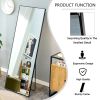 Black Solid wood frame full-length mirror, dressing mirror, bedroom home porch, decorative mirror, clothing store, floor mounted large mirror, wall mo