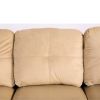 Beige and Brown Color Lint And PVC 3-Piece Couch Living Room Sofa Set B