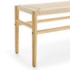 Indoor Bench with Paper Cord,Rubber Wood Legs (39.5"x14.5"x17.5")