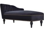 [New+Video] 58" Velvet Chaise Lounge,Button Tufted Right Arm Facing Lounge Chair with Nailhead Trim & Solid Wood Legs for Living Room or Office, Sleep