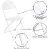 HERCULES Series 650 lb. Capacity White Plastic Fan Back Folding Chair