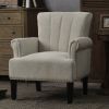 Accent Rivet Tufted Polyester Armchair ,Cream