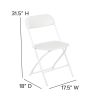 Hercules‚Ñ¢ Series Plastic Folding Chair - White - 650LB Weight Capacity Comfortable Event Chair - Lightweight Folding Chair -