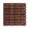 8-Slat Reddish Brown Wood Interlocking Deck Tile (Set of 10 Tiles)- AS