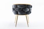 Luxury modern simple leisure velvet single sofa chair bedroom lazy person household dresser stool manicure table back chair black