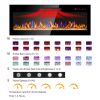 36 inch recessed ultra thin tempered glass front wall mounted electric fireplace with remote and multi color flame & emberbed, LED light heater