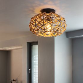 Hemp Rope Retro Industrial Style Restaurant American Country Creative Ceiling Lamp (Option: Light Source Not Included-Ceiling Lamp)