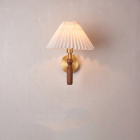 Bedside Living Room Creative And Personalized Wall Lamp (Option: Walnut copper-White light)