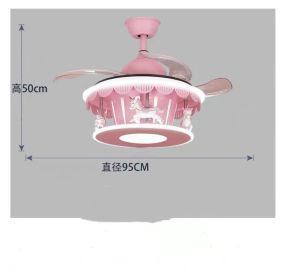 Children's Bedroom Light Rotating Girl's Room Overhead Light (Color: Pink)