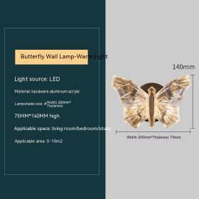 Butterfly Bedroom Decorative Lamp Wall Lamp (Option: Warm Light)