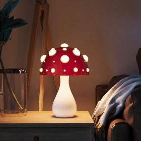 Mushroom Decorative Table Lamp Bedroom Dimming (Option: White Base-220v us)