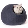 Cat Cave Bed -Handmade Wool Cat Bed Cave with Mouse Toy