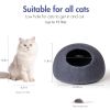 Cat Cave Bed -Handmade Wool Cat Bed Cave with Mouse Toy